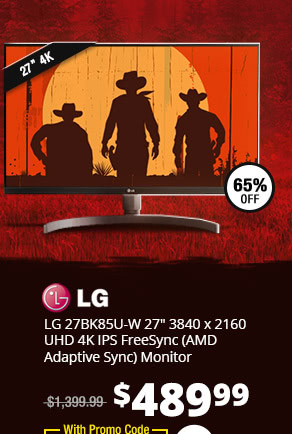 LG 27BK85U-W 27" 3840 x 2160 UHD 4K IPS FreeSync (AMD Adaptive Sync) Monitor