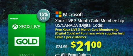 Xbox LIVE 3 Month Gold Membership US/CANADA (Digital Code)