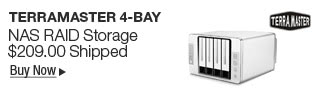 Newegg Flash - Terramaster F4-220 100MB/S DISKLESS nas for plex 100MB/S Aluminum-alloy Nas Enclosure Intel Dual Core 2.41GHz 4 bays nas storage 2GB Ram media nas