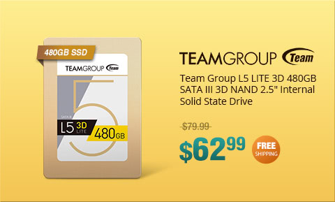 Team Group L5 LITE 3D 480GB SATA III 3D NAND 2.5" Internal Solid State Drive