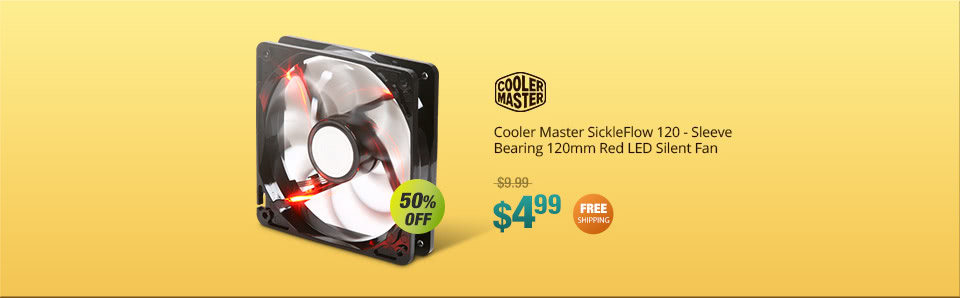 Cooler Master SickleFlow 120 - Sleeve Bearing 120mm Red LED Silent Fan