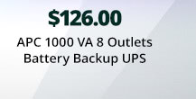 APC 1000 VA 8 Outlets Battery Backup UPS