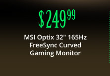 MSI Optix 32" 165Hz FreeSync Curved Gaming Monitor