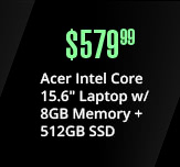 Acer Intel Core 15.6" Laptop w/ 8GB Memory + 512GB SSD