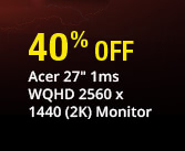 Acer 27" 1ms WQHD 2560 x 1440 (2K) Monitor