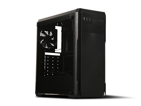 DIYPC DIY-A1-BK Black Tempered Glass USB 3.0 ATX Mid Tower Computer Case w/ 1 x 120mm Fan x Rear Pre-installed