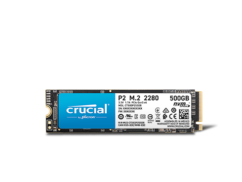 Crucial P2 500GB 3D NAND NVMe PCIe M.2 SSD