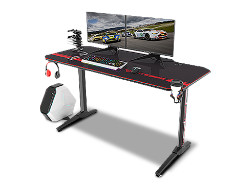 Vitesse 55" T Shaped Computer Gaming Desk with Free Large Mouse Pad