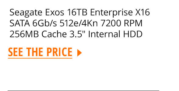 Seagate Exos 16TB Enterprise X16 SATA 6Gb/s 512e/4Kn 7200 RPM 256MB Cache 3.5" Internal HDD