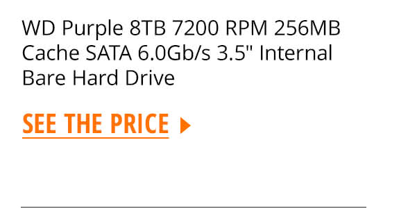 WD Purple 8TB 7200 RPM 256MB Cache SATA 6.0Gb/s 3.5" Internal Bare Hard Drive