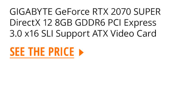 GIGABYTE GeForce RTX 2070 SUPER DirectX 12 8GB GDDR6 PCI Express 3.0 x16 SLI Support ATX Video Card