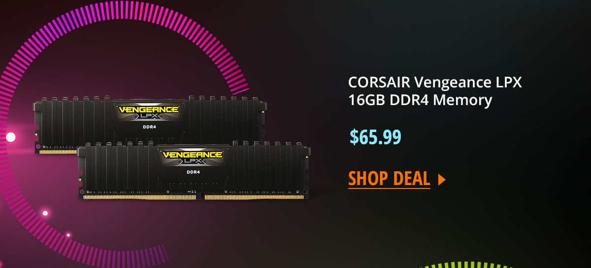 $65.99 CORSAIR Vengeance LPX 16GB DDR4 Memory