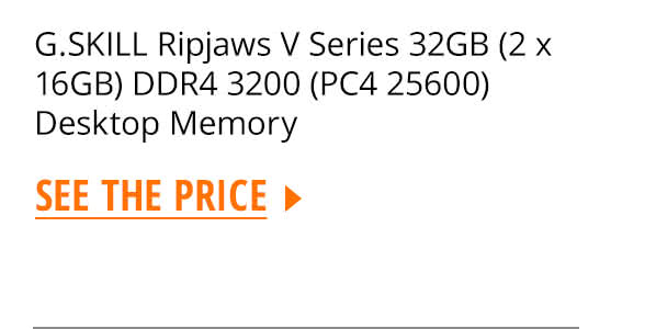 G.SKILL Ripjaws V Series 32GB (2 x 16GB) DDR4 3200 (PC4 25600) Desktop Memory