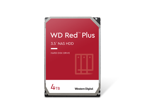 WD Red Plus 4TB NAS Hard Disk Drive - 5400 RPM Class SATA 6Gb/s, CMR, 64MB Cache, 3.5 Inch