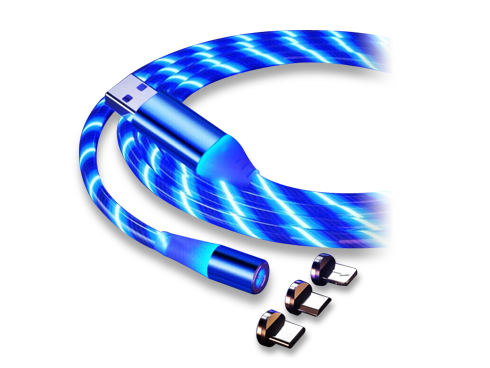 LED Flowing Magnetic Charger Cable, Blue