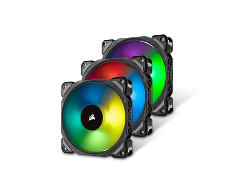 CORSAIR ML120 PRO RGB, 120mm Premium Magnetic Levitation RGB LED PWM Fan, 3-Pack w/ Lighting Node PRO