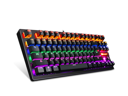 MK1 7-Color LED Backlit Mechanical Keyboard, Black