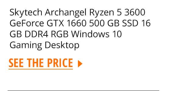 Skytech Archangel Ryzen 5 3600 GeForce GTX 1660 500 GB SSD 16 GB DDR4 RGB Windows 10 Gaming Desktop