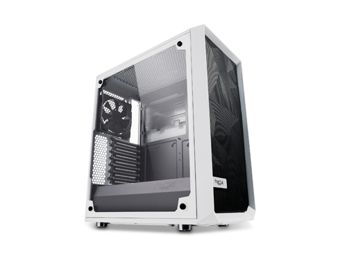 Fractal Design Meshify C White - TG FD-CA-MESH-C-WT-TGC White Steel / Tempered Glass ATX Mid Tower High-Airflow Compact Clear Tempered Glass Computer Case