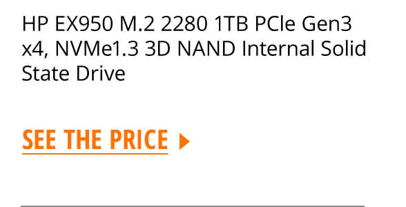 HP EX950 M.2 2280 1TB PCle Gen3 x4, NVMe1.3 3D NAND Internal Solid State Drive