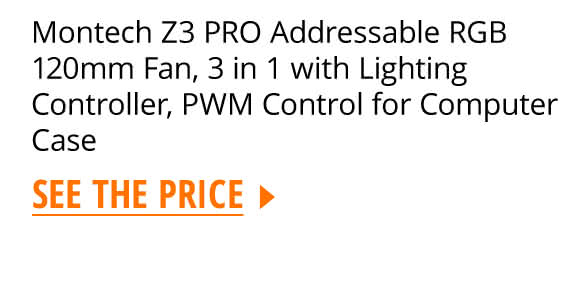 Montech Z3 PRO Addressable RGB 120mm Fan, 3 in 1 with Lighting Controller, PWM Control for Computer Case