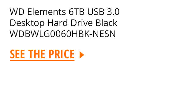 WD Elements 6TB USB 3.0 Desktop Hard Drive Black WDBWLG0060HBK-NESN