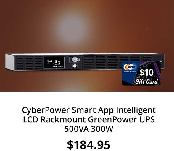 CyberPower Smart App Intelligent LCD Rackmount GreenPower UPS 500VA 300W