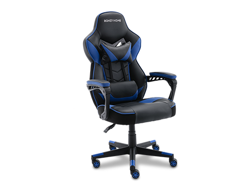 Bonzy Home Gaming Chair Office Chair High Back Computer Chair PU Leather Desk Chair PC Racing Executive Ergonomic Adjustable Swivel Task Chair with Headrest and Lumbar Support