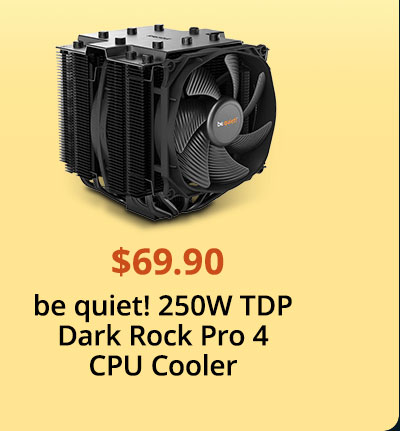 $69.90 be quiet! 250W TDP Dark Rock Pro 4 CPU Cooler