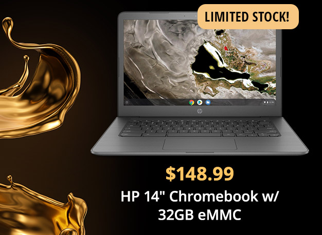$148.99 HP 14 Chromebook w/ 32GB eMMC