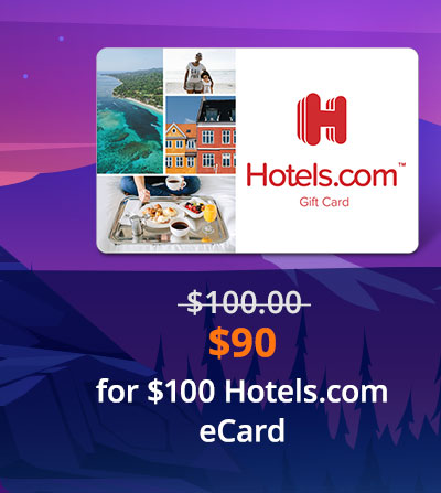 $90.00 for $100 Hotels.com eCard