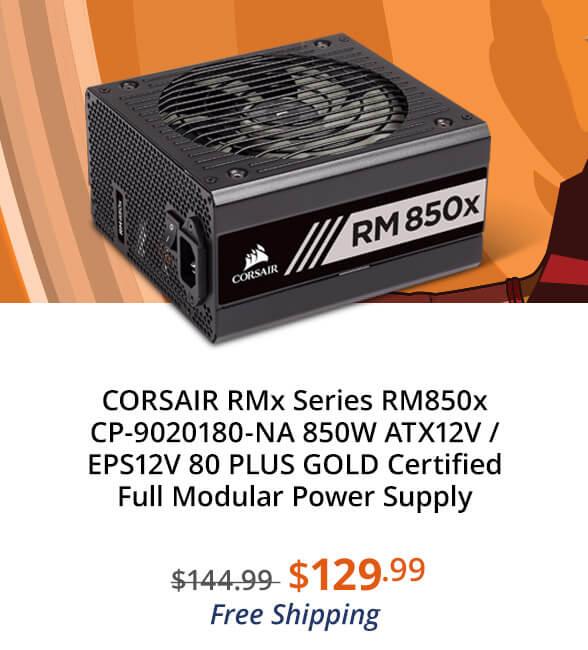 CORSAIR RMx Series RM850x CP-9020180-NA 850W ATX12V / EPS12V 80 PLUS GOLD Certified Full Modular Power Supply