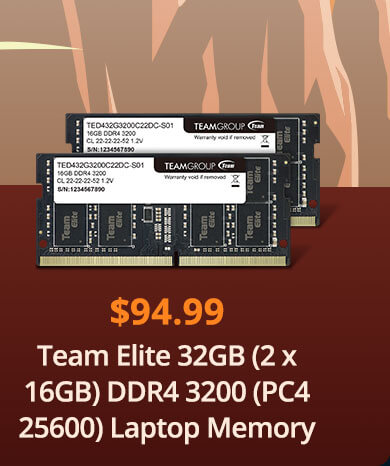 Team Elite 32GB (2 x 16GB) DDR4 3200 (PC4 25600) Laptop Memory