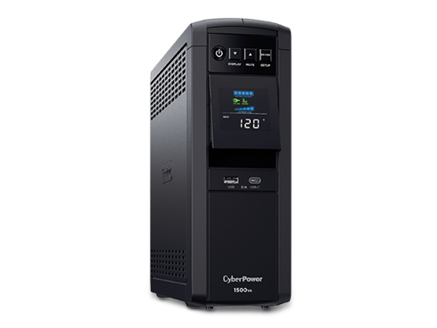CyberPower CP1500PFCLCD - PFC Sinewave UPS Systems - Pure Sine Wave / 100% Active PFC Compatible with USB Charging Ports