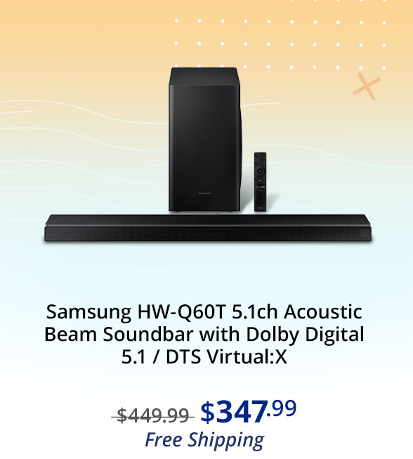 Samsung HW-Q60T 5.1ch Acoustic Beam Soundbar with Dolby Digital 5.1 / DTS Virtual:X