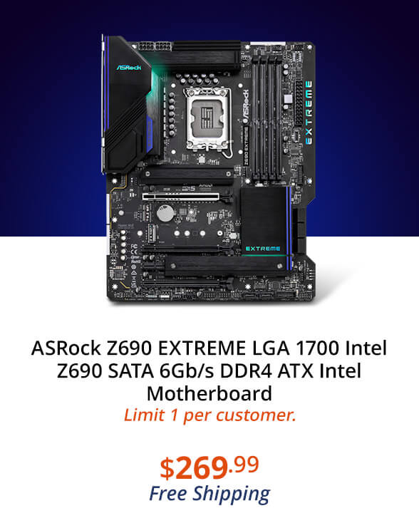 ASRock Z690 EXTREME LGA 1700 Intel Z690 SATA 6Gb/s DDR4 ATX Intel Motherboard