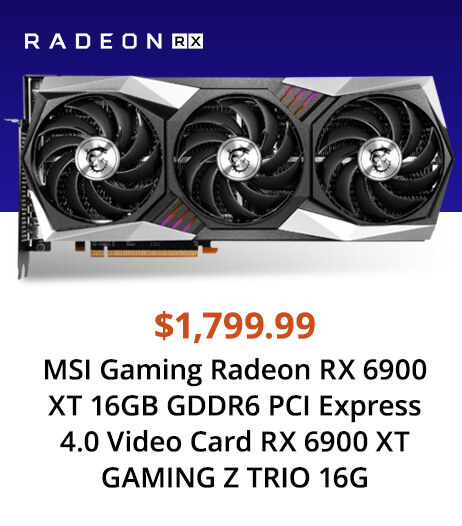 MSI Gaming Radeon RX 6900 XT 16GB GDDR6 PCI Express 4.0 Video Card RX 6900 XT GAMING Z TRIO 16G