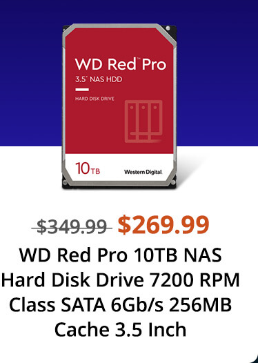 WD Red Pro 10TB NAS Hard Disk Drive 7200 RPM Class SATA 6Gb/s 256MB Cache 3.5 Inch