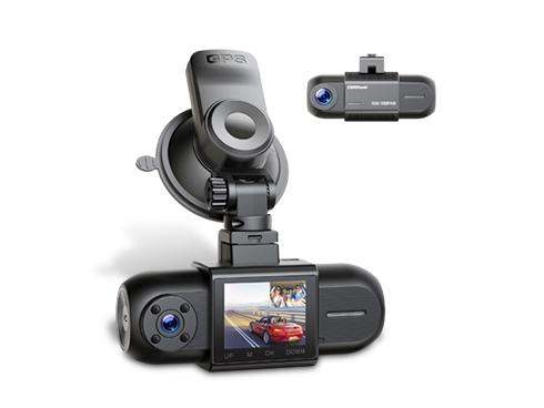 CAMPARK Dual Dash Cam 1080P+1080P Car Camera Driving Recorder with GPS , WDR Night Vision, Parking Monitor, G-Sensor, 1.5" LCD Screen, Support 256GB