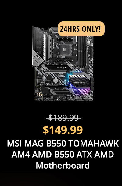 $149.99 MSI MAG B550 TOMAHAWK AM4 AMD B550 ATX AMD Motherboard