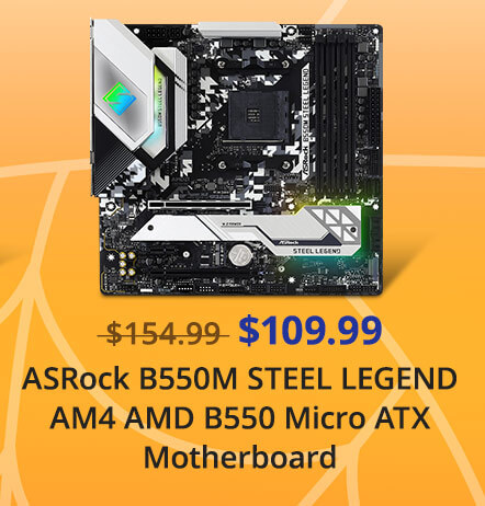 ASRock B550M STEEL LEGEND AM4 AMD B550 Micro ATX Motherboard