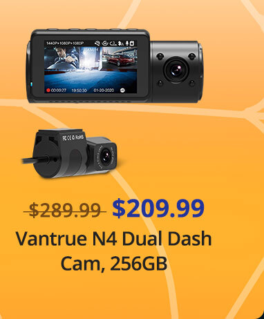 Vantrue N4 Dual Dash Cam, 256GB