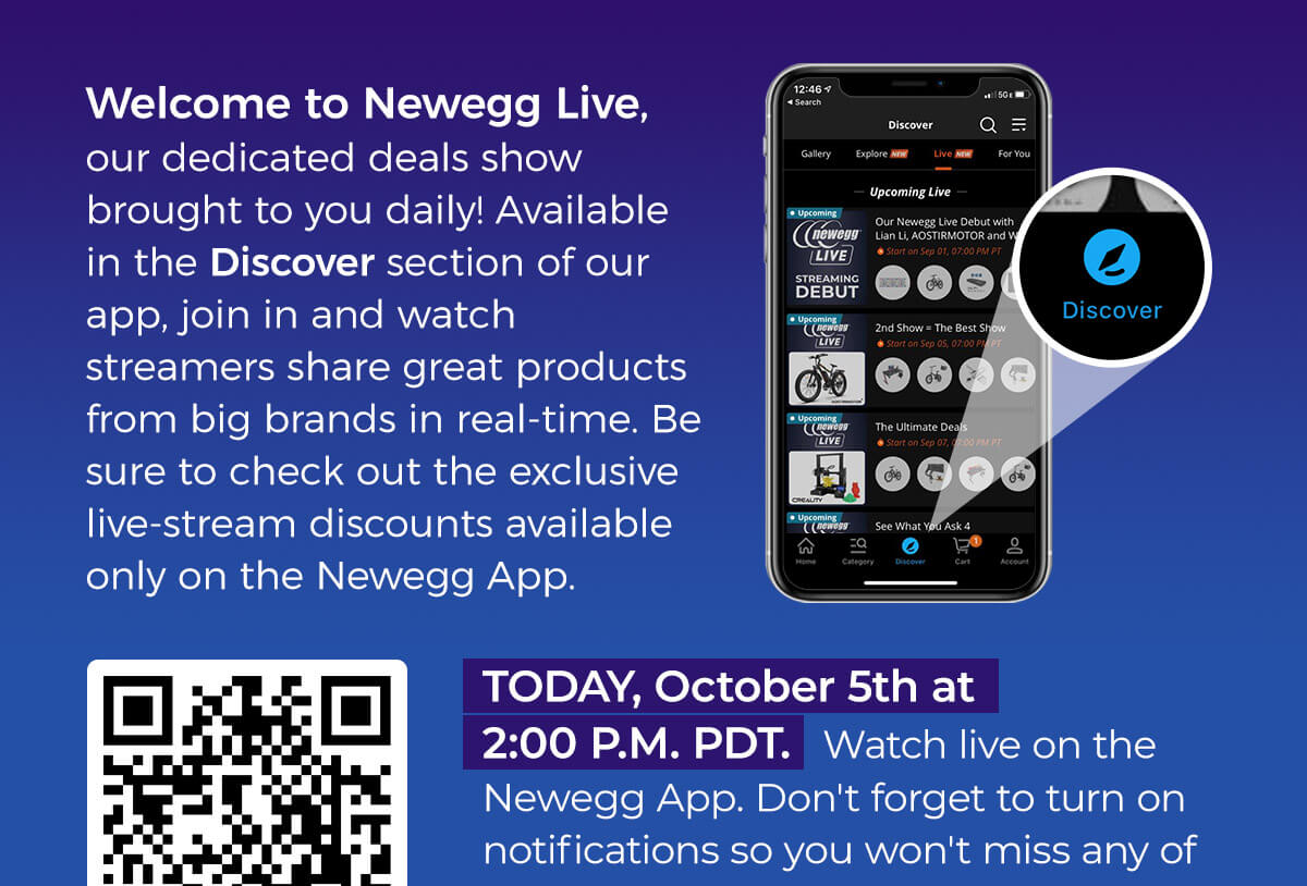 Newegg LIVE -- Watch Us Live for Exclusive Discounts