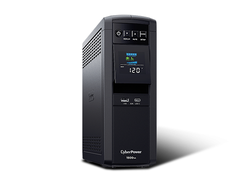 CyberPower CP1500PFCLCD - PFC Sinewave UPS Systems - Pure Sine Wave / 100% Active PFC Compatible with USB Charging Ports