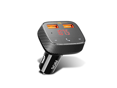Anker Roav SmartCharge F0 Bluetooth FM Transmitter for Car, Audio Adapter and Receiver, Hands-Free Calling, MP3 Car Charger with 2 USB Ports, PowerIQ, and AUX Output (No Dedicated App)