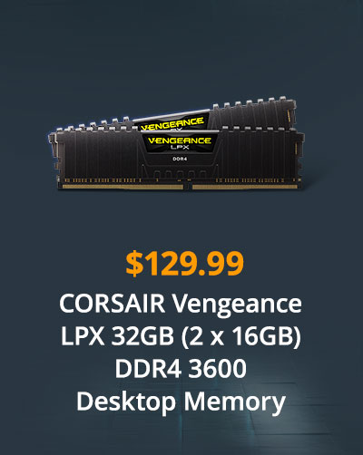 CORSAIR Vengeance LPX 32GB (2 x 16GB) DDR4 3600 Desktop Memory