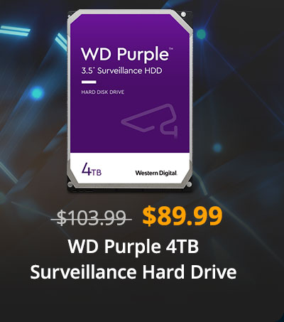 $89.99 WD Purple 4TB Surveillance Hard Drive