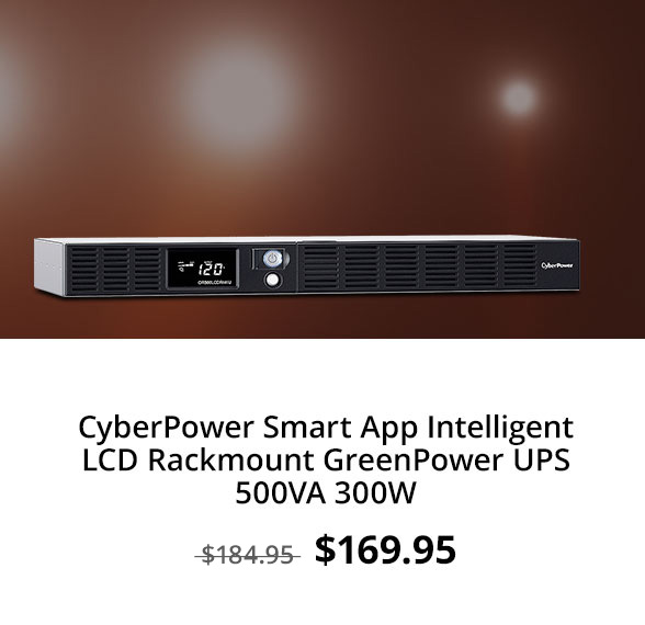 CyberPower Smart App Intelligent LCD Rackmount GreenPower UPS 500VA 300W