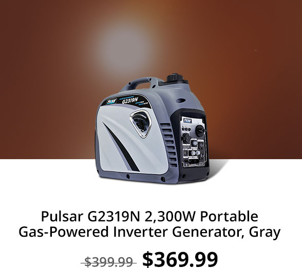 Pulsar G2319N 2,300W Portable Gas-Powered Inverter Generator, Gray