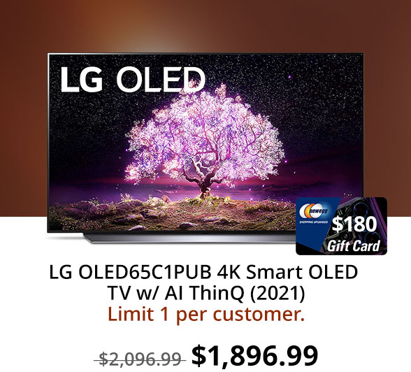 LG OLED65C1PUB 4K Smart OLED TV w/ AI ThinQ (2021)